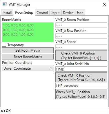 VMT RoomSetup完了時の画面