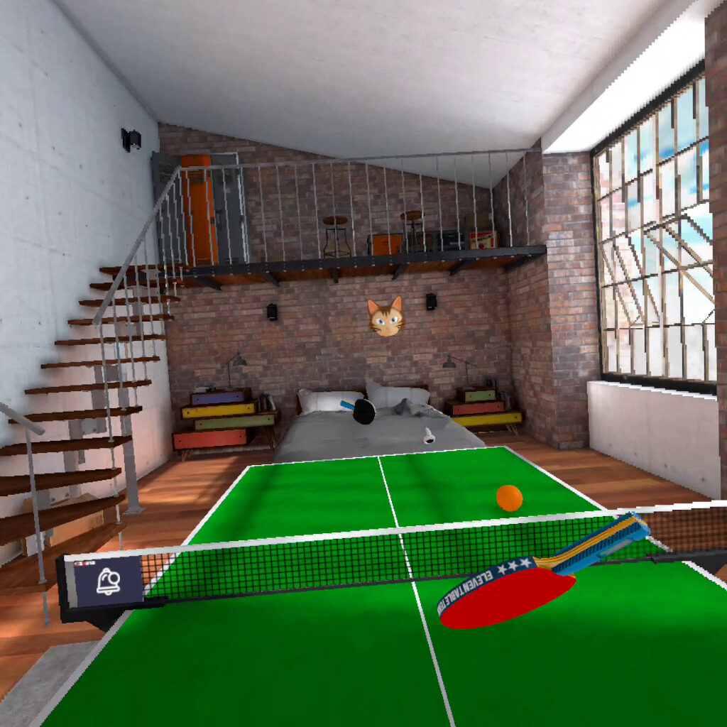 VR卓球ゲーム『Eleven Table Tennis』のゲーム画面