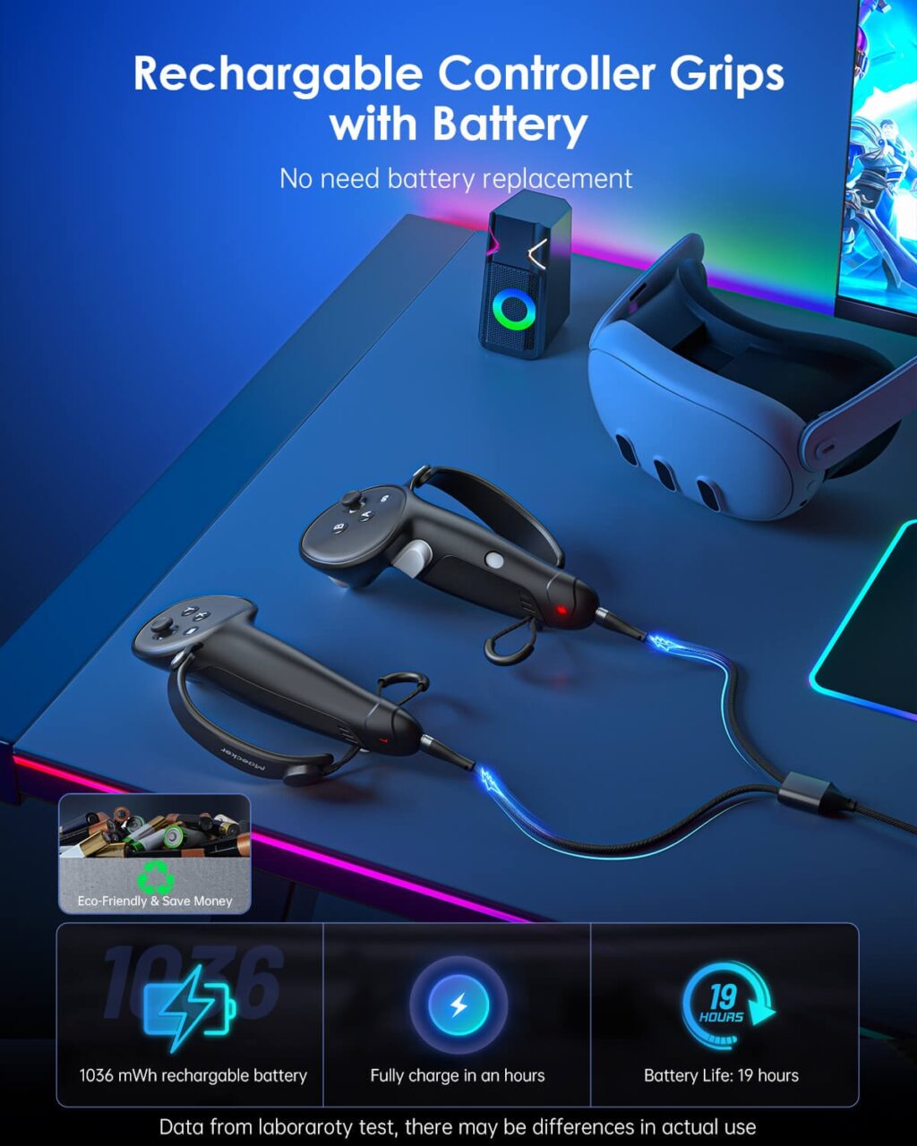 MaeckerVR】メタクエスト3(s)のコントローラもType-C充電にして電池
